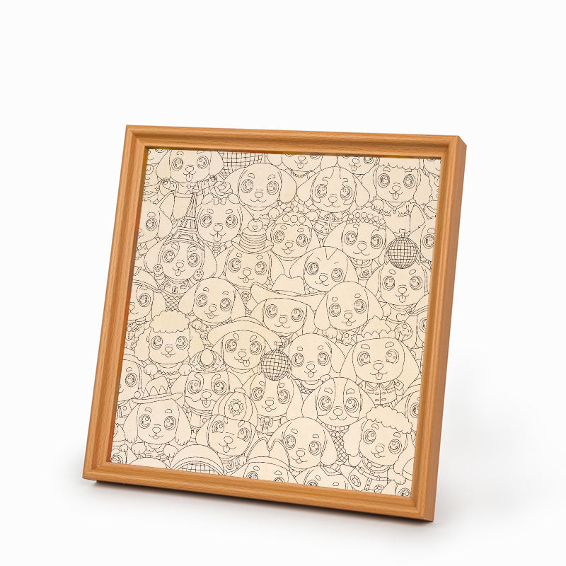 szczeniak - Drewniane puzzle do kolorowania