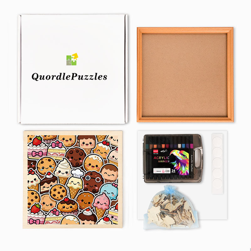 Sweet Treats - Drewniane puzzle do kolorowania