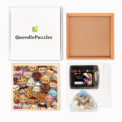 Sweet Treats - Drewniane puzzle do kolorowania