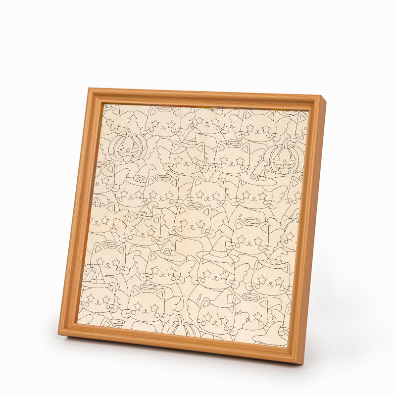 Twinkle Kitty - Drewniane puzzle do kolorowania