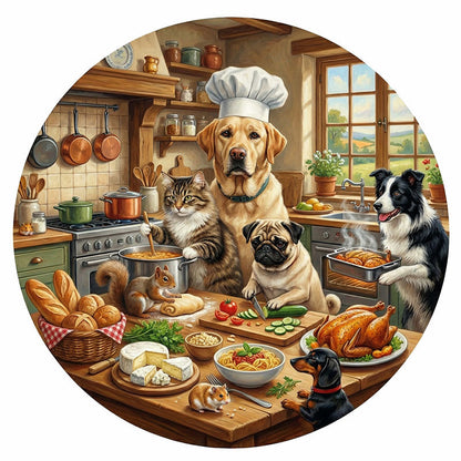Drewniana układanka „Szef kuchni, zwierzęta gotujące”