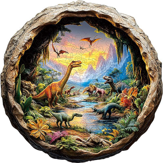 3D Drewniane Puzzle Świat Dinozaurów