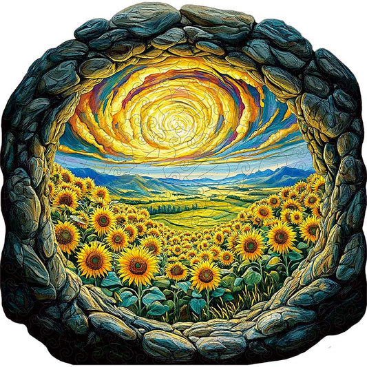 3D Drewniane Puzzle Dolina Słoneczników