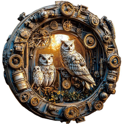 3D Drewniane Puzzle Sowy Steampunk