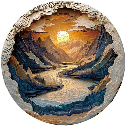 3D Drewniane Puzzle Górska Rzeka