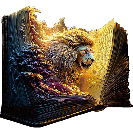 3D puzzle drewniane ryczącego lwa