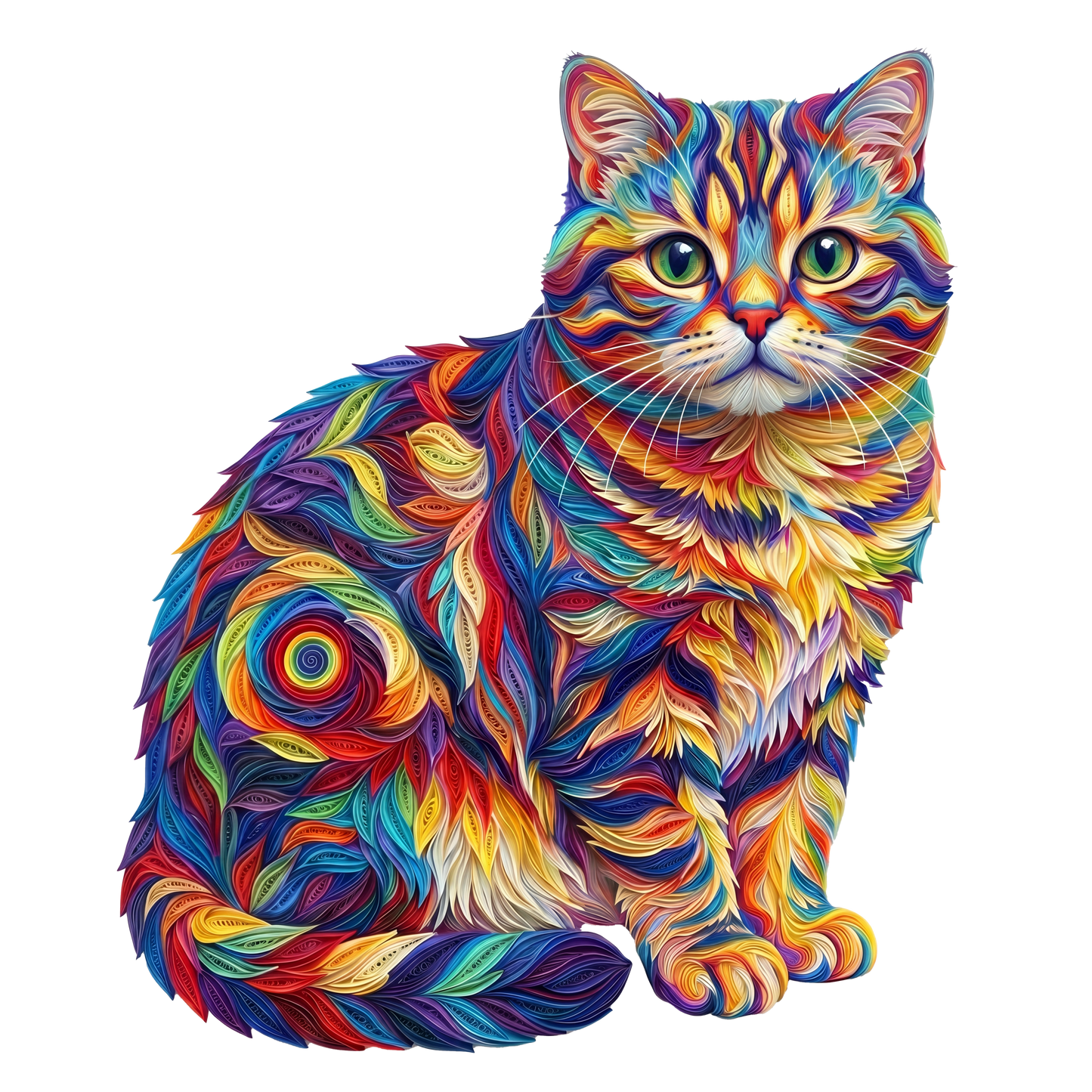 Kolorowy Kot – Drewniane Puzzle