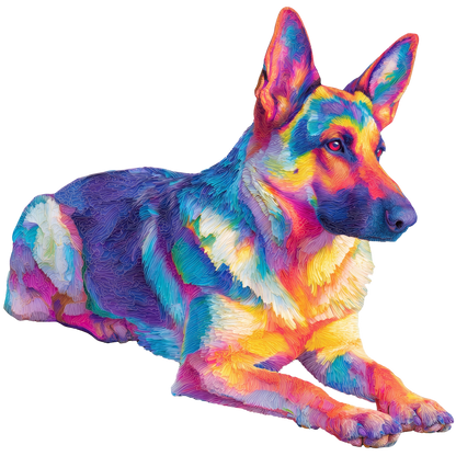 Artystyczny Pies – Drewniane Puzzle