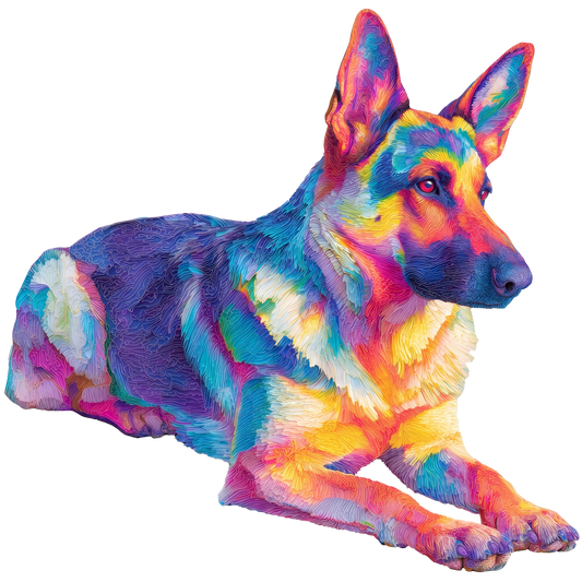 Artystyczny Pies – Drewniane Puzzle