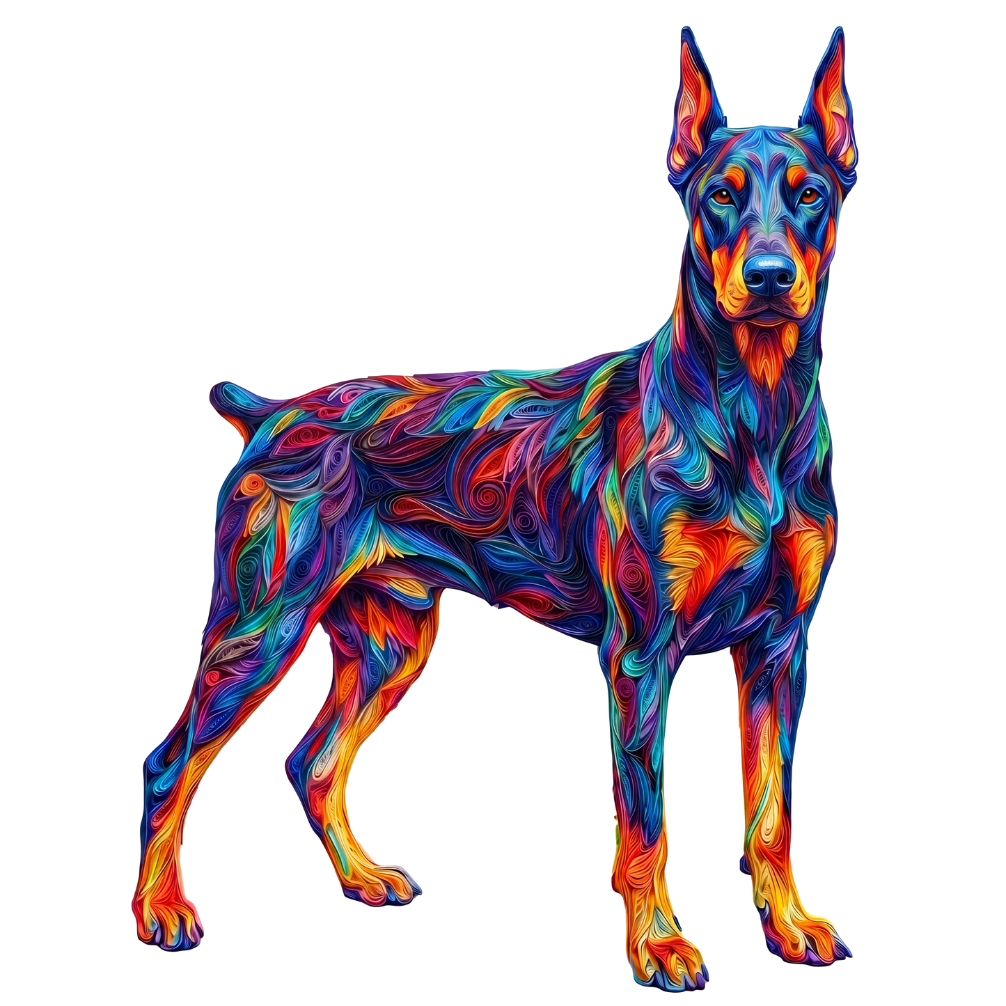 Żywy Doberman – Drewniane Puzzle