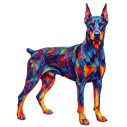 Żywy Doberman – Drewniane Puzzle