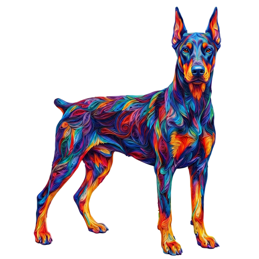 Żywy Doberman – Drewniane Puzzle