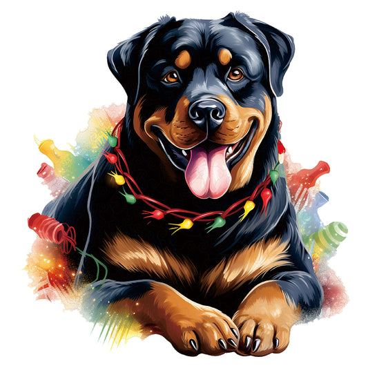 Drewniane puzzle Rottweilera
