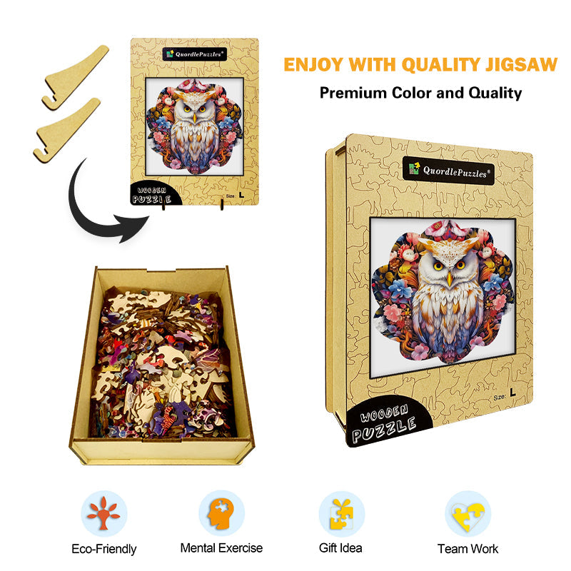 🔥Ostatni dzień 86% - drewniane puzzle z małą śliczną sową