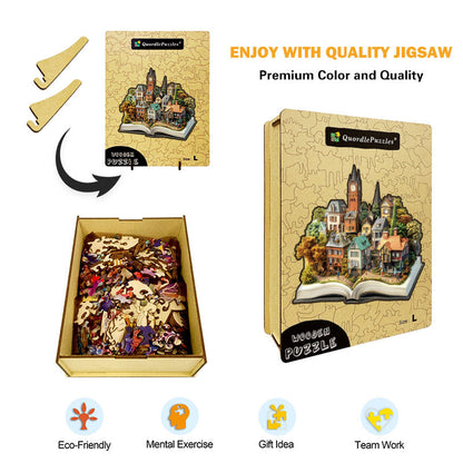 3D puzzle drewniane placu miejskiego