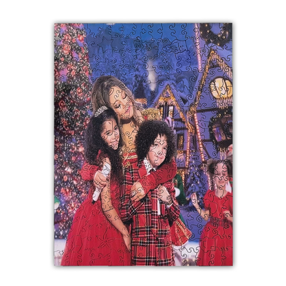 Spersonalizowane zdjęcie szczęśliwa rodzina drewniane puzzle