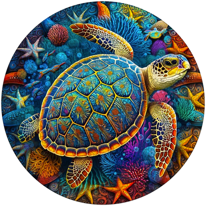 🔥Ostatni dzień 85% zniżki na drewniane puzzle z akwarelowymi żółwiami
