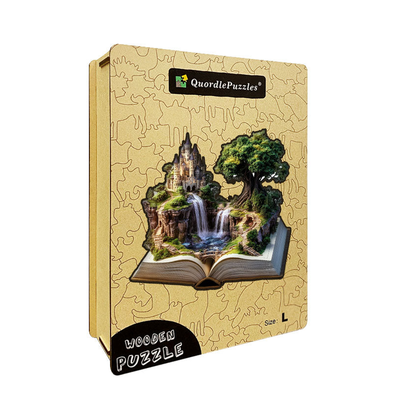 3D puzzle drewniane zamku na klifie