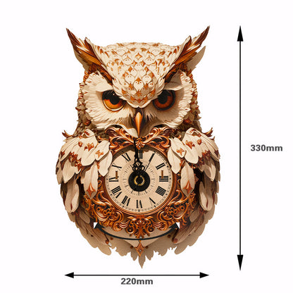 Wise Owl-klocka i trä - pussel