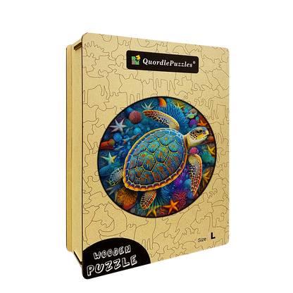 🔥Ostatni dzień 85% zniżki na drewniane puzzle z akwarelowymi żółwiami