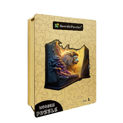 3D puzzle drewniane ryczącego lwa