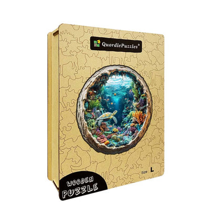3D Drewniane Puzzle Żółw na Rafie Koralowej