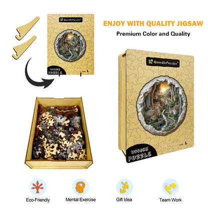 3D Drewniane Puzzle Górska Wioska