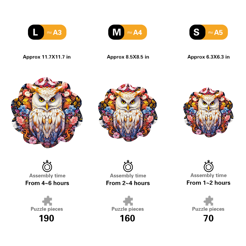 🔥Ostatni dzień 86% - drewniane puzzle z małą śliczną sową